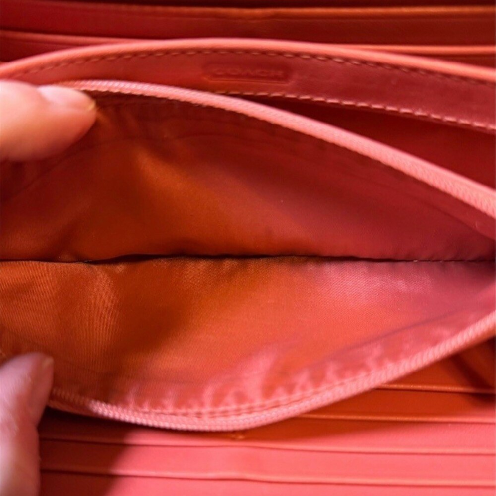 Coach Red Patent Leather Zip-Around Wallet - Picture 5 of 5